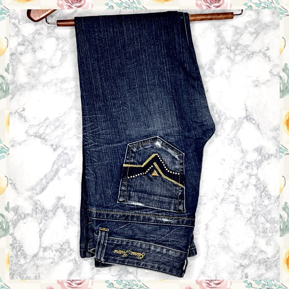 Guess Y2K Bootcut Studded Pocket Stretch Denim Jeans Women’s 28